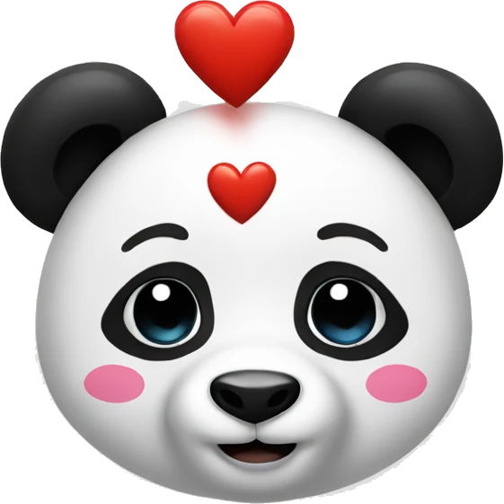 Panda with hearts emoji