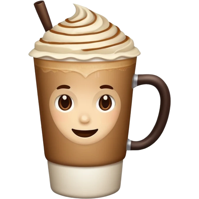 Coffee latte color  creamy and dark brown emoji