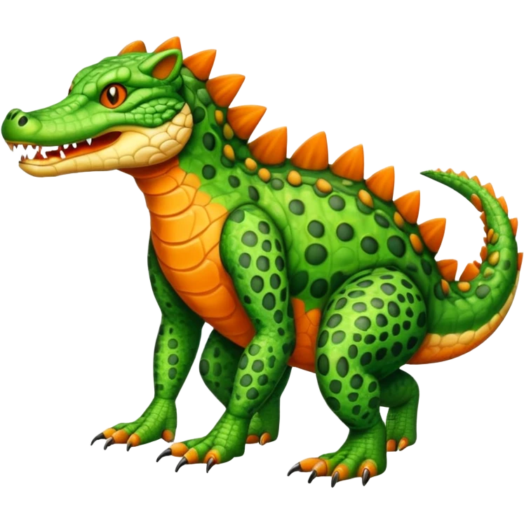 Crocodile-Bobcat-Fakémon-hybrid-creature with a long muzzle, full body emoji