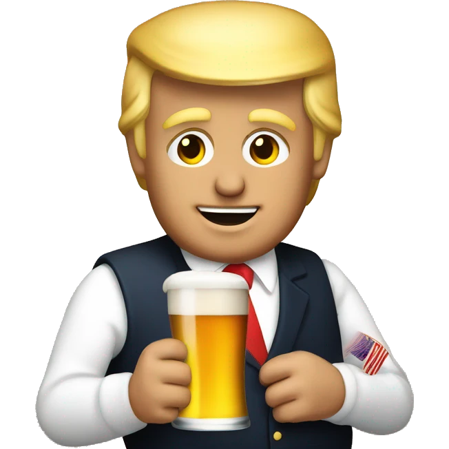 Trump avec une bière  emoji