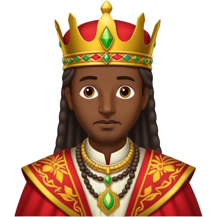 Ethiopian king wearing traditional Ethiopian royal clothes, regal and dignified emoji
