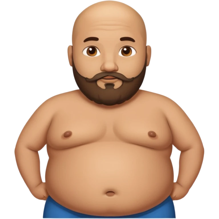 Fat belly bald indian with beard emoji