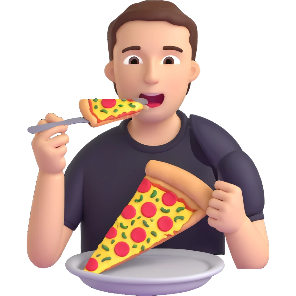 man eating pizza emoji