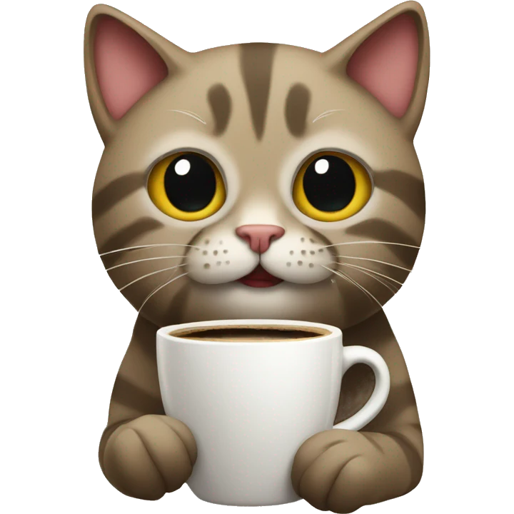 Cat with coffee  emoji