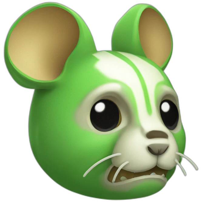 Green rodent with skull head, also green. emoji