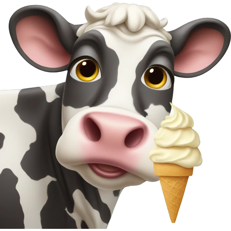Cow eating ice Cream emoji