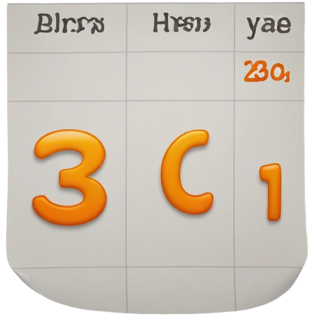 orange calendar with number 30 emoji