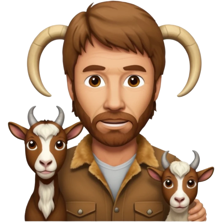 Chuck Norris and Goat emoji