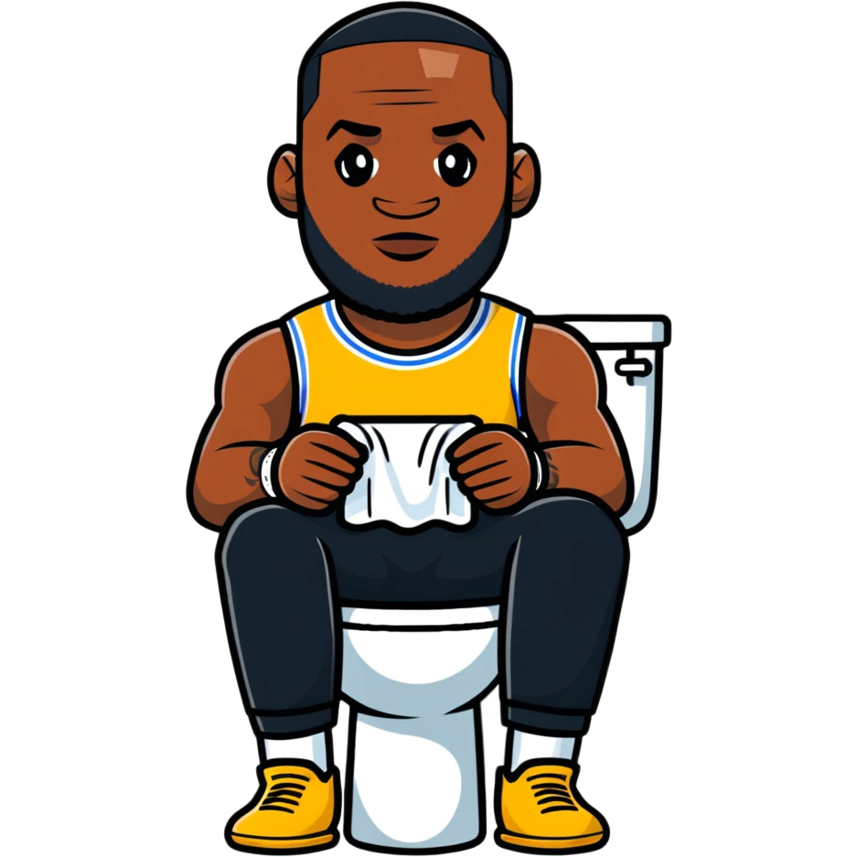 LeBron James sitting on a toilet emoji