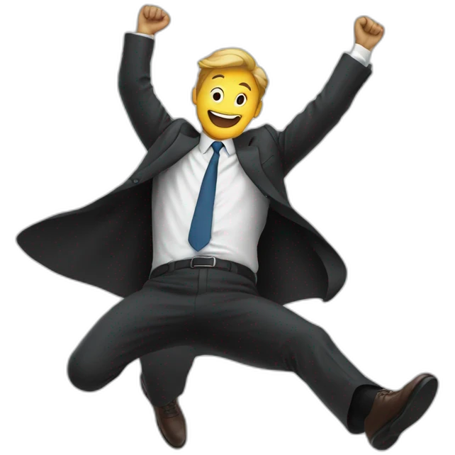 man in suit falling through the sky emoji
