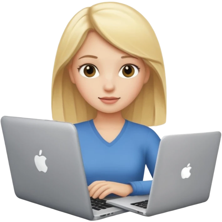 Busy Blonde girl with laptop emoji