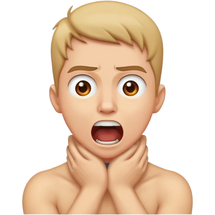 Person with arms crosses around neck screaming emoji