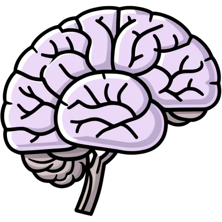 cartoon style brain with a visible crack emoji