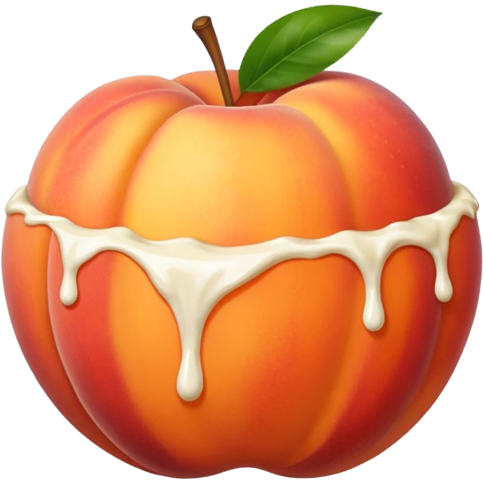 White cream drenched on a peach emoji