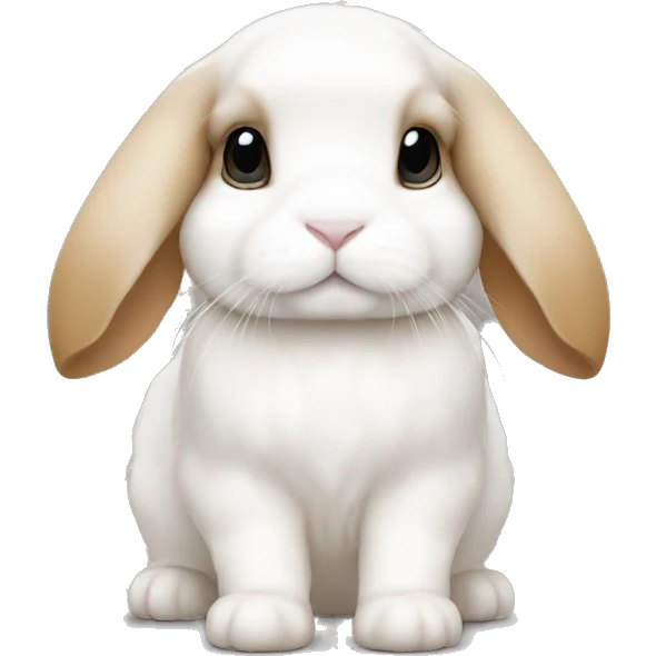White and caramel baby holland lop emoji