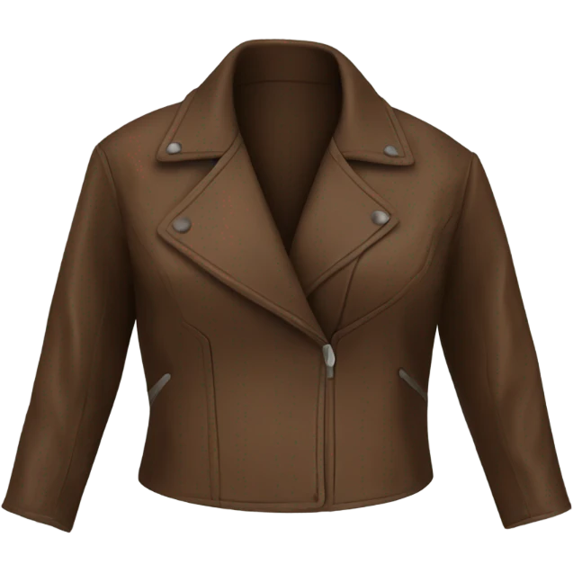 Brown oversize womens open button up leather jacket  emoji