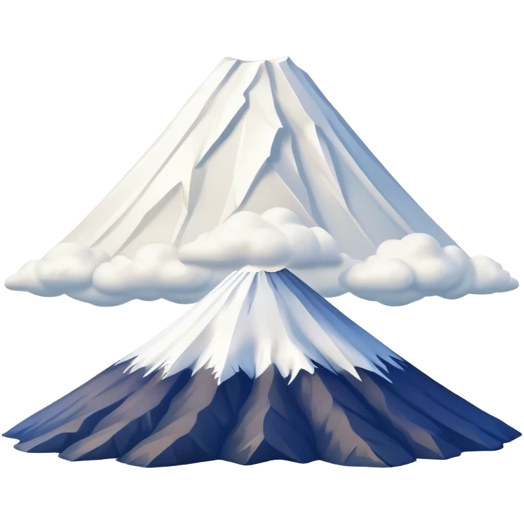 Cinematic Realistic Mount Fuji Landscape Emoji, depicted with the iconic snow-capped peak set against a serene sky rendered with lifelike textures and breathtaking, natural lighting. emoji