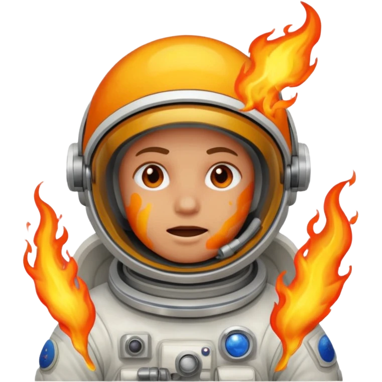 astronaut breathing flames emoji