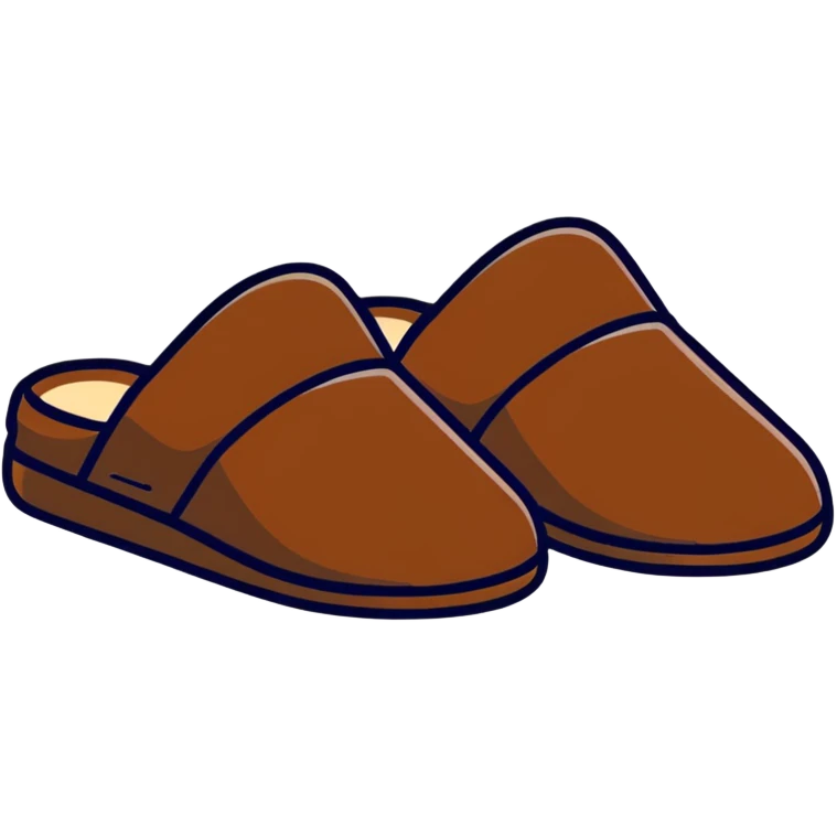 coffee brown fuzzy slippers emoji