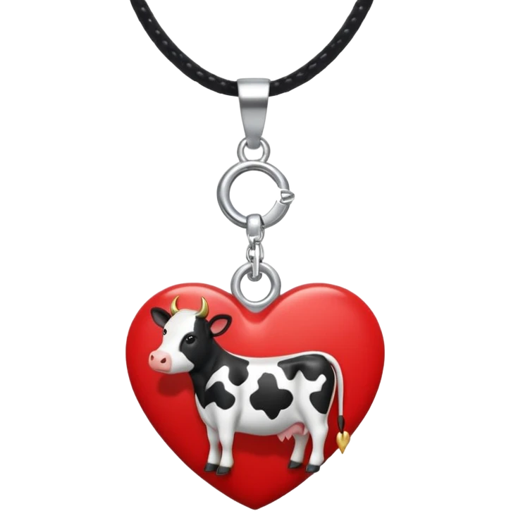 i need combination of this two emojis for making a neckless ❤️🐮 the desing must be simple so it can make easily emoji
