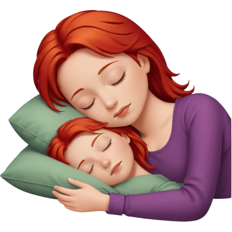 Redhair girl sleeping emoji