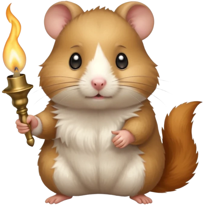hamster holding oil lamp lighter emoji