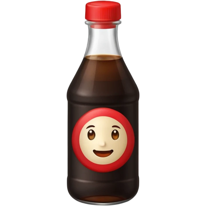 dark soy sauce bottle with red cap. emoji