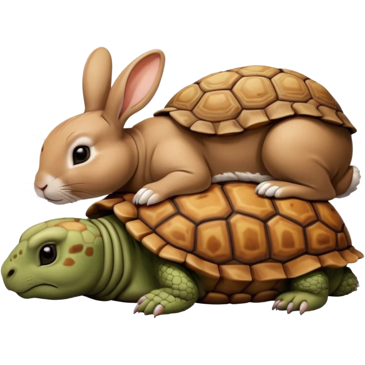  lapin et tortue qui dorme emoji