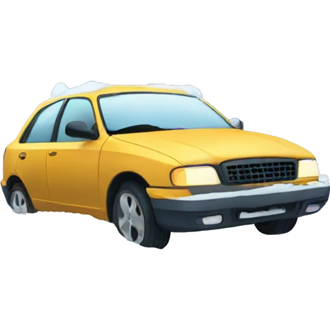 Car stuck in snowbank emoji