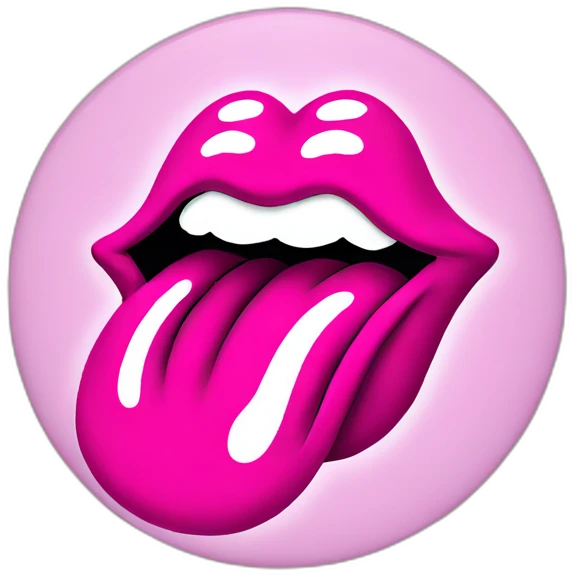 rolling stones logo in pink emoji