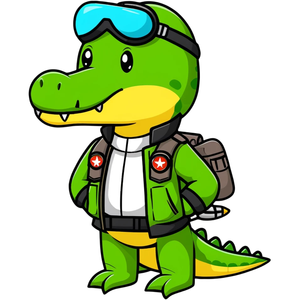 crocodile as a bomber pilot emoji