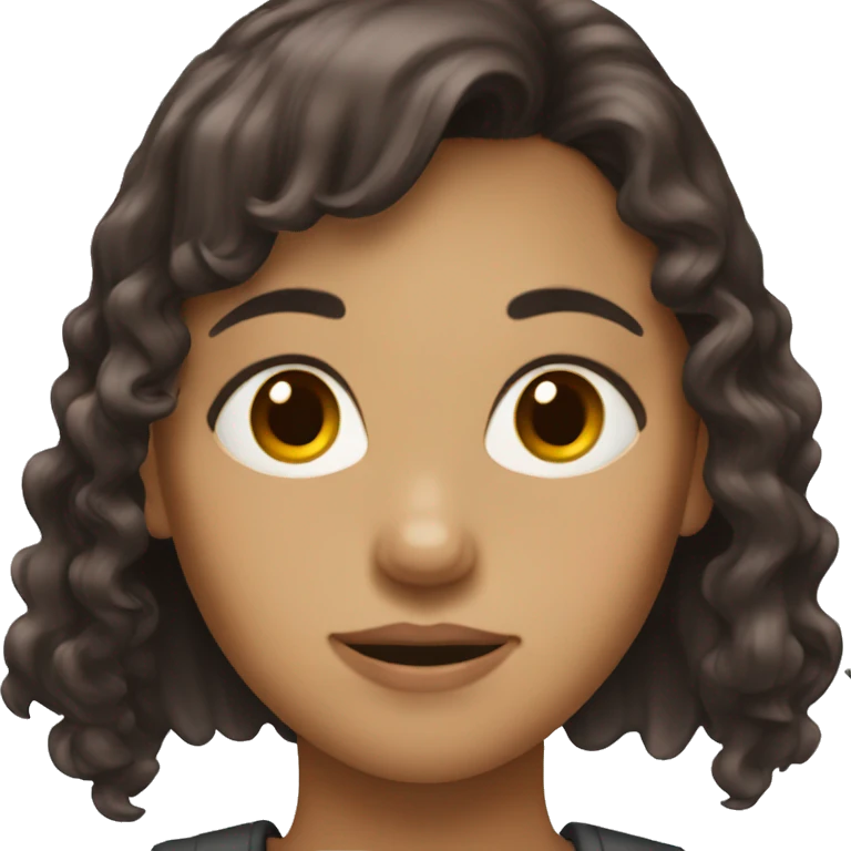 Girl with dark red hair and bangs  emoji