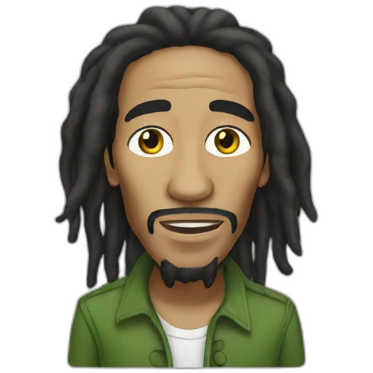 bob marley but white emoji