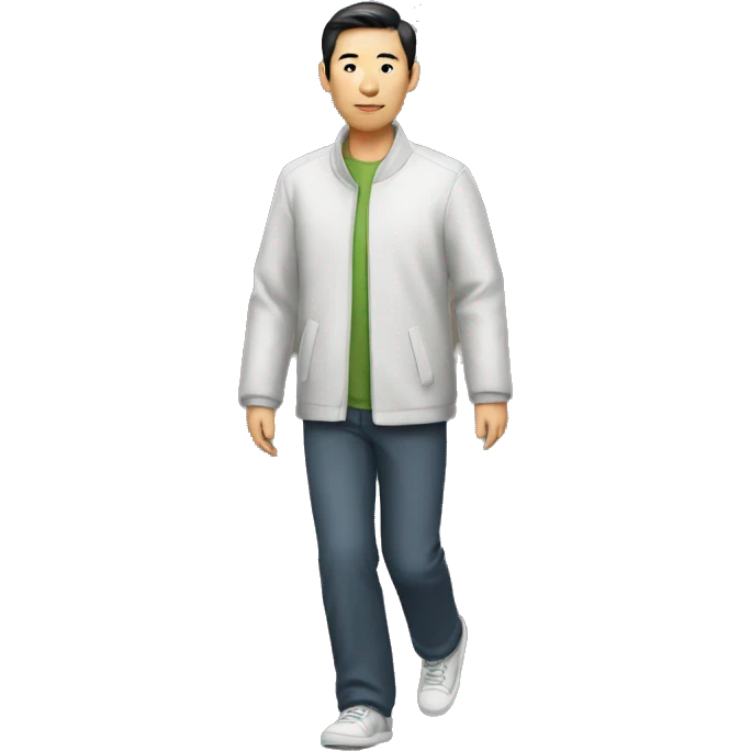 A Chinese man walking emoji