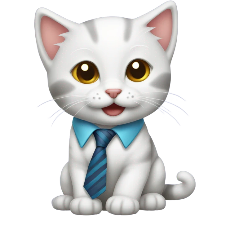 happy kitten wearing a tie emoji