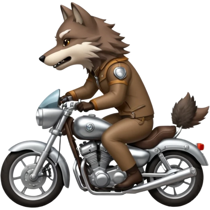 Wolf ride on motorcycle emoji