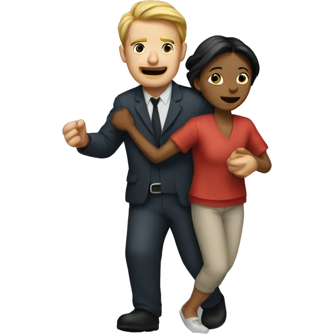 MAN being pulled away by lady emoji