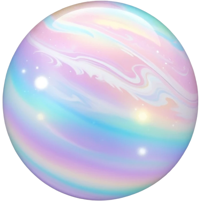 Pastel white divine iridescent shiny sparkly glorious glowing celestial cloudy marble ball emoji