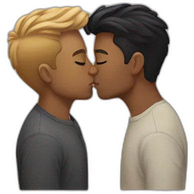 Gay couple kissing emoji