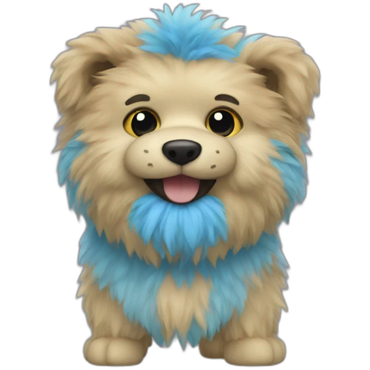 Toy with complete blue fur emoji