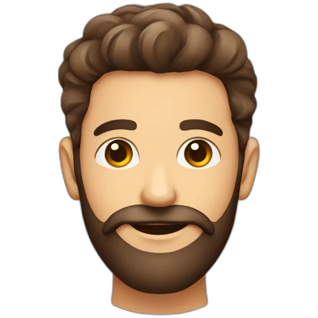 homem com barba segurando um copo café emoji