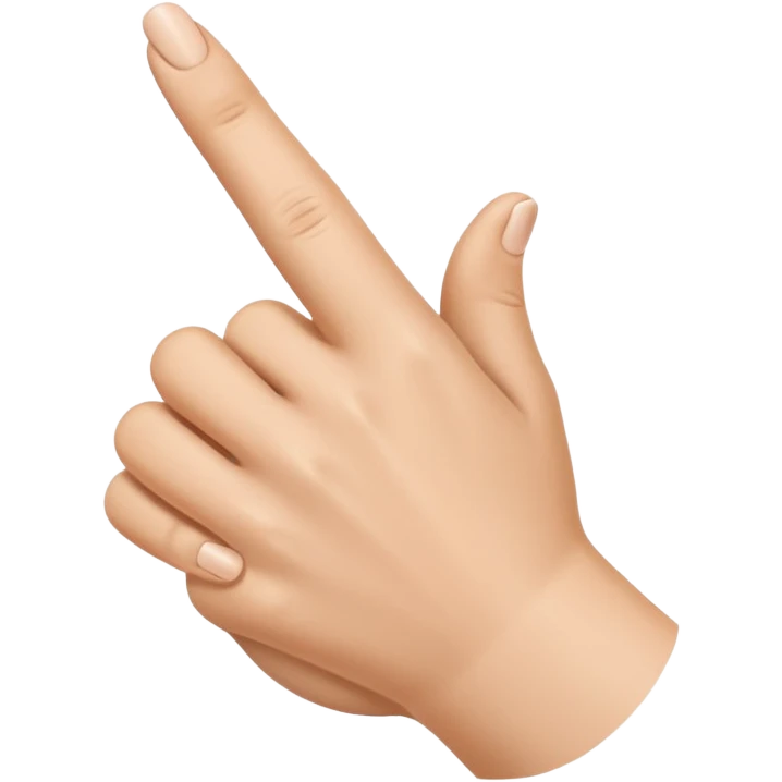 Little finger up and all the others are down with the thumb holding them. emoji