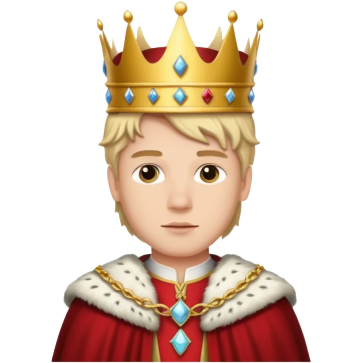 young white king with crown emoji