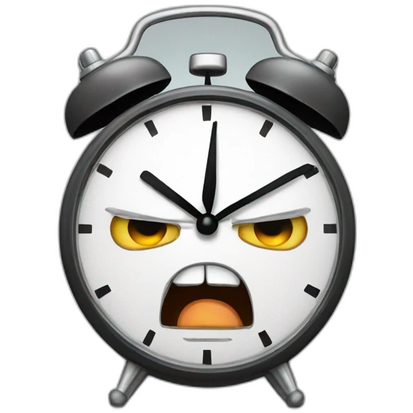 Angry alarm clock emoji
