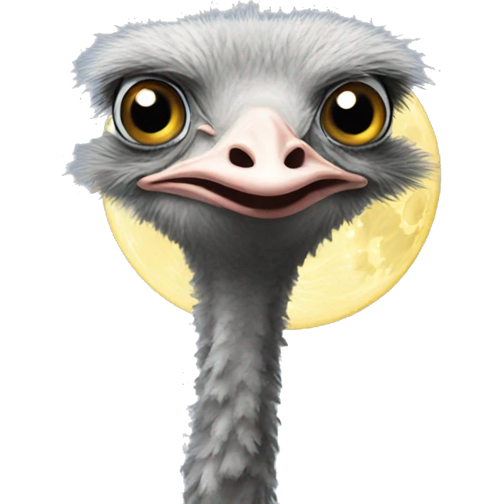 Ostrich on the moon emoji