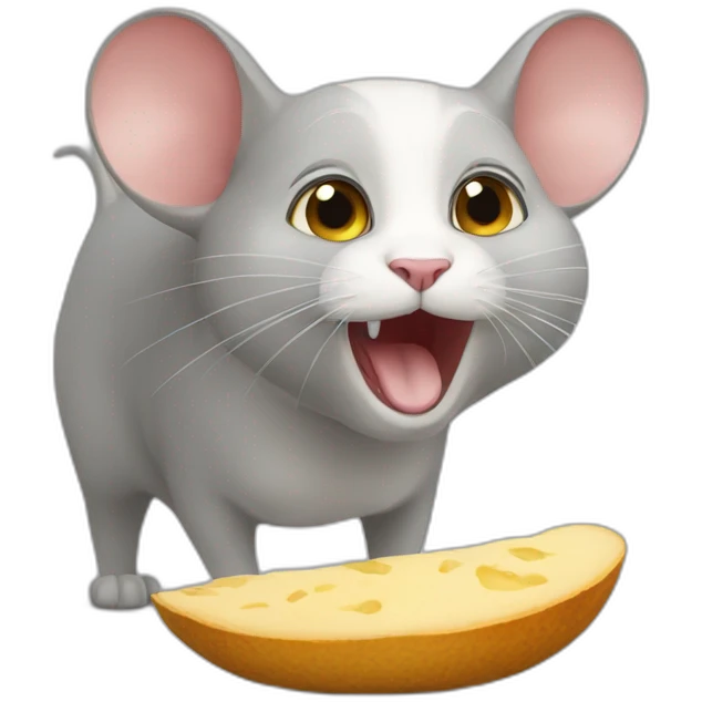 Chat qui mange une souris emoji