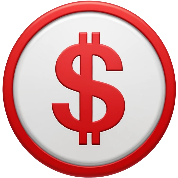 no money sign, red circle with line over dollar sign, no text emoji