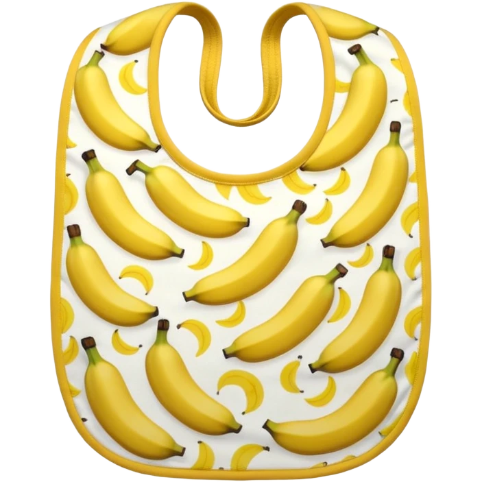 Yellow bib with banana pattern emoji