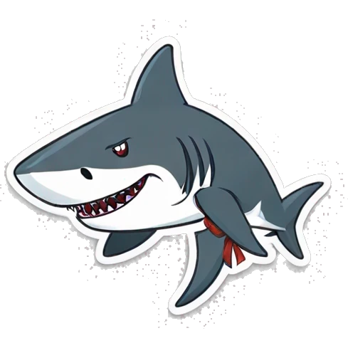 Shark wih a bow emoji