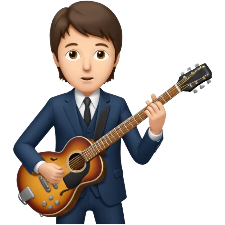 Paul McCartney playing guitar suit emoji